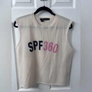 Cream Sleeveless Top with SPF360 Logo